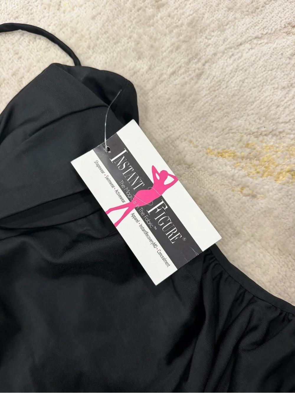 InstantFigure Black Skirted One Piece Swimsuit Size 6 NWT Tummy Control